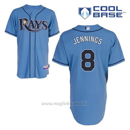 Maglia Baseball Uomo Tampa Bay Rays Desmond Jennings 8 Blu Alterner Cool Base